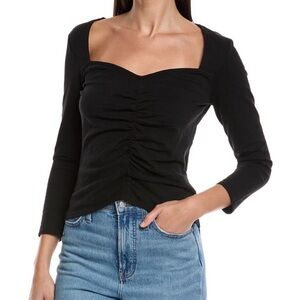 Nation LTD Black Ruched Women's Top Size Medium New NWT
